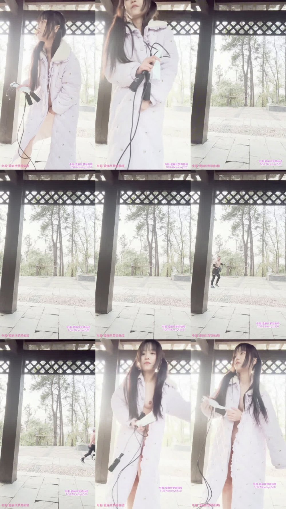 ⚫️02月新品，清純美少女福利姬【崽崽】私人重金露臉定製，人來人往公園全裸塞跳蛋跳繩極限挑戰