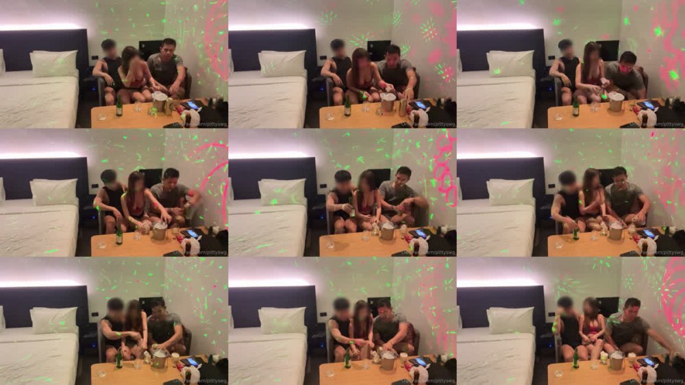 ⚫️ 綠帽換妻淫趴網黃【pittyswg】週末聚會，迪吧氛圍混亂3P，男女操男男搞亂肏
