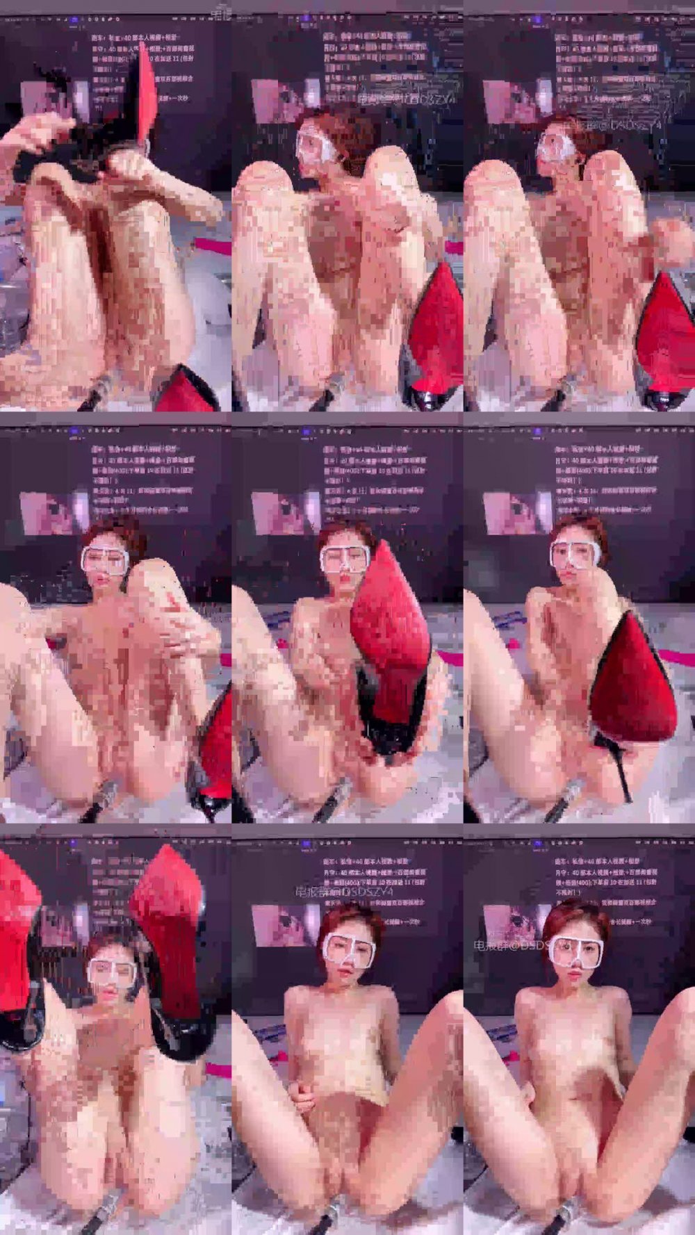 ♦️ 淫賤少婦【噴泉聖體】無毛美穴炮機抽插，高跟摩擦潮噴洶湧3（3V）