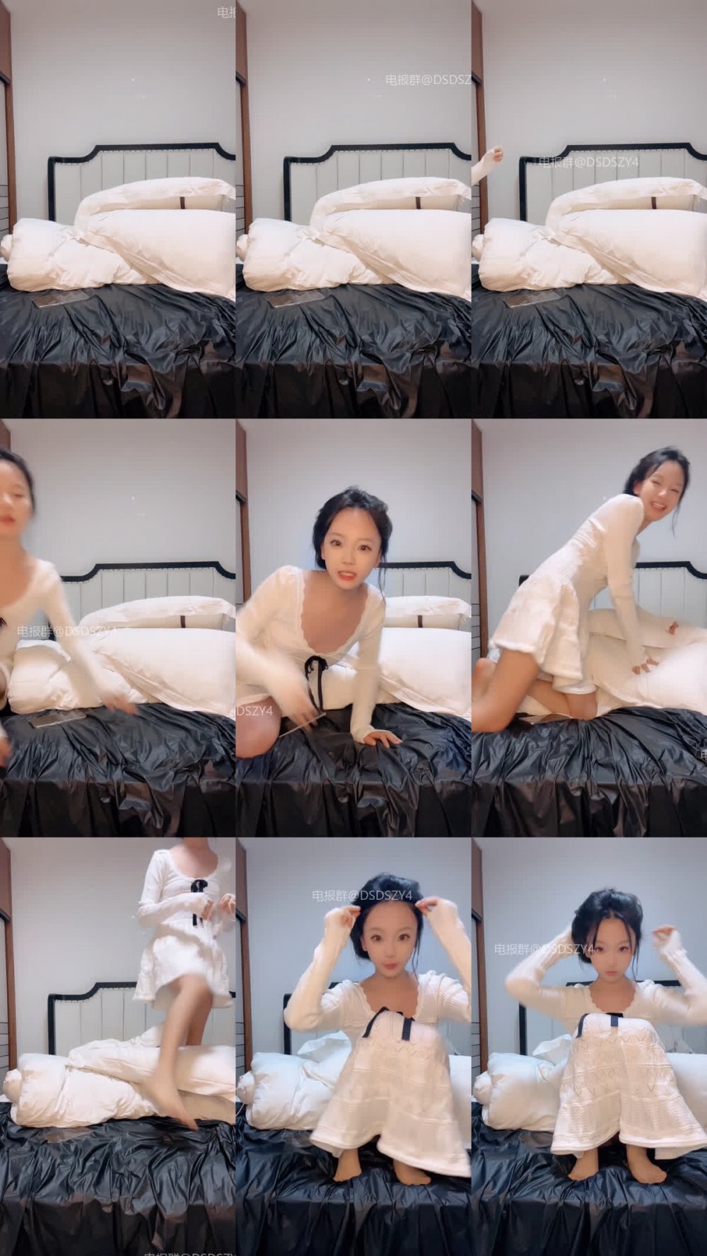 ♦️ 高顏嫩妹【06極品姐妹】高顏嬌小可愛小嫩妹情趣黑絲磨豆腐道具騎乘互插手扣噴水3（9V）