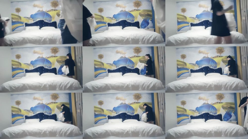 【AI增強】20210603_[原版]七天探花_黑衣大長腿週邊小妹，特寫摳B鏡頭前抱草，幹完休息