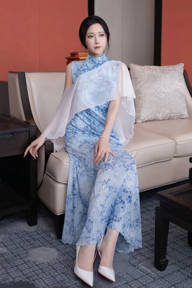 嫵媚迷人的青瓷連衣裙[21P]