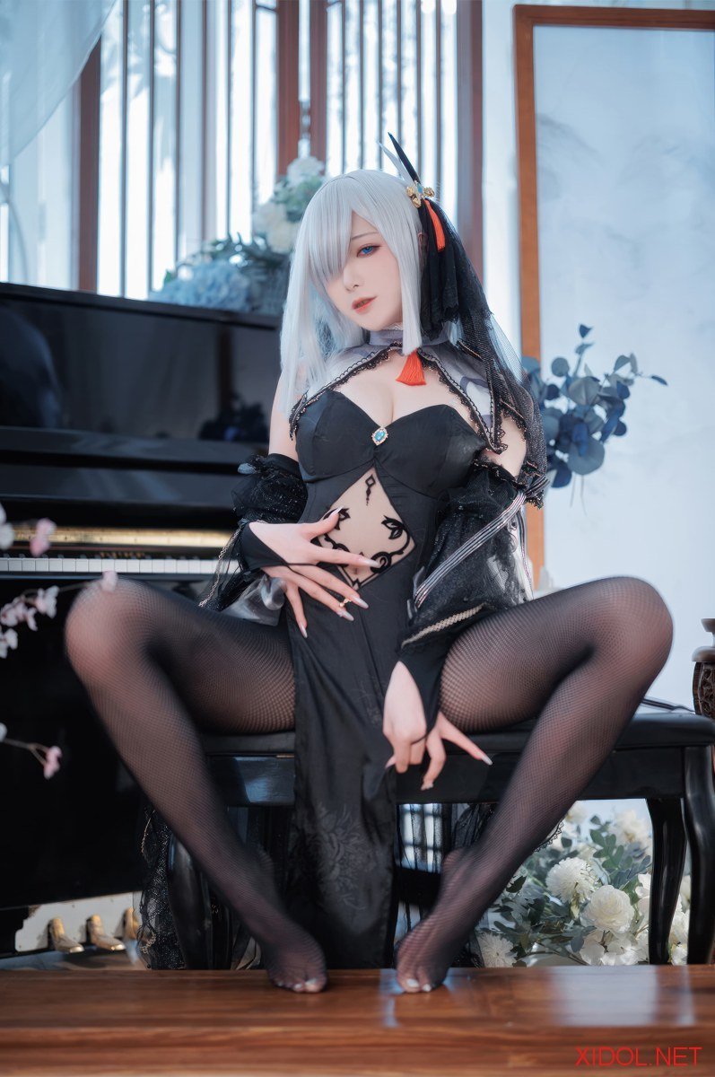 [Cosplay] 封疆疆v 原神 申鹤同人黑婚纱 [20P-239MB]