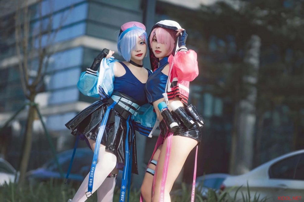 [Cosplay] 二佐Nisa&宫本桜 蕾姆+拉姆 霓虹都市 [19P-250MB]